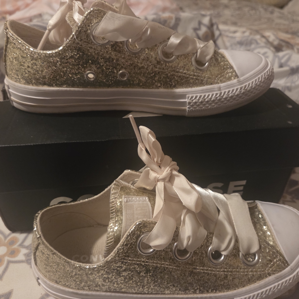 Converse Gold Glitter Kids Shoes